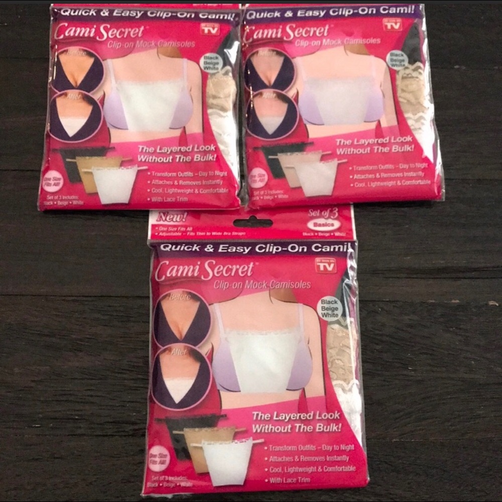 Clip-on camisole mock (3)  3 pack